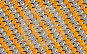 Gray and yellow 3D waves. Vector background