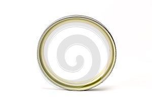 Gray and yellow oil seal isolated on white background