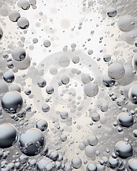 Grayish bubbles on a light background. Generative AI