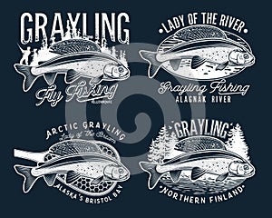 Grayling Fly Fishing Logo. The Lady of the River photo