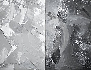 Grayscale Abstract Texture with Rough Plaster Surface Wall Decorative Backdrop