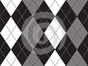 Grayscale argyle seamless pattern