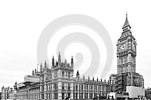 Grayscale of the Big Ben, London, UK