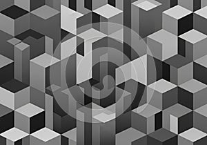 A grayscale geometric pattern featuring a series of interconnected