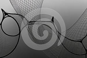 Abstract Monochrome Mesh Network Digital Design Gray Scale Grid Pattern