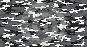 Grayscale Military Camouflage Pattern Texture