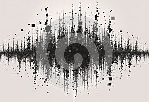 Grayscale pixelated noise pattern creating a dynamic visual effect