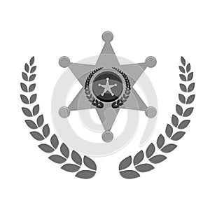 grayscale police badge icon image