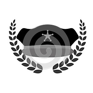 grayscale police badge icon image