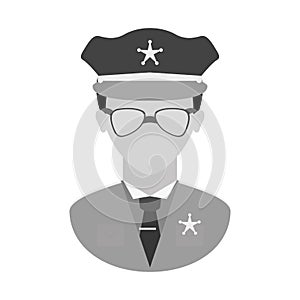 grayscale police officer icon image