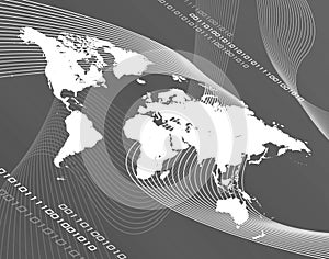 Grayscale world map