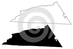 Grayson County, Commonwealth of Virginia U.S. county, United States of America, USA, U.S., US map vector illustration, scribble