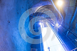 Graz cave tunnel tower elevetor light