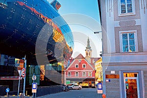 Graz cityscape modern and historic architecture street view