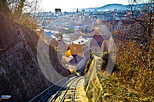 Graz cityscape view from Schlossberg hill funicular