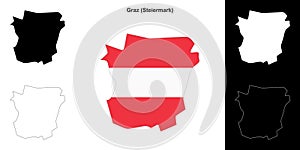 Graz outline map