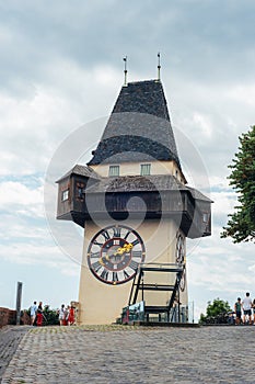 Grazer Uhrturm clock tower in Graz, Austria photo