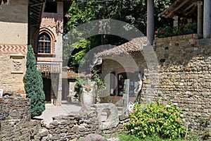 Tourist office in ancient castle. Grazzano Visconti, Italy