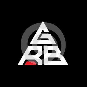 GRB triangle letter logo design with triangle shape. GRB triangle logo design monogram. GRB triangle vector logo template with red