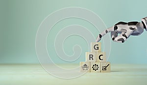 GRC Governance Risk and Compliance concept. Structuring way to align IT with