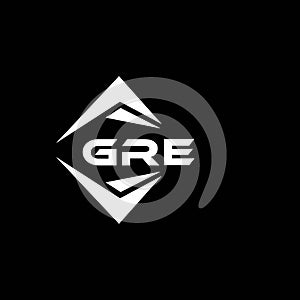 GRE abstract technology logo design on Black background. GRE creative initials letter logo concept