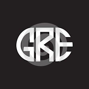 GRE letter logo design on black background. GRE creative initials letter logo concept. GRE letter design