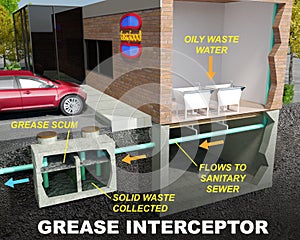 Grease Interceptor/Grease Trap illustration photo