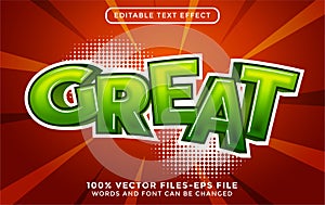 Great 3d text. editable text effect with cartoon style premium vectors
