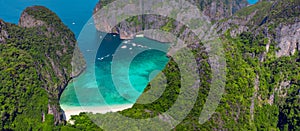 Great aerial view of Phi Phi islands.