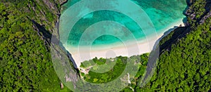 Great aerial view of Phi Phi islands.