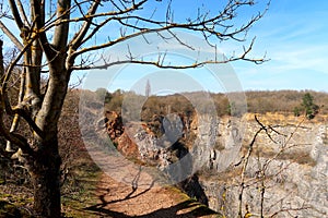 Great America Velka Amerika - Czech Grand Canyon. The partly flooded, abandoned limestone quarry near Morina village.