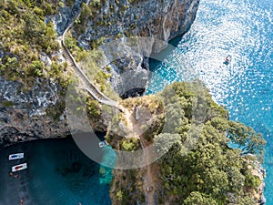 Great Arch, Aerial View, Arch Rock, Arco Magno and Beach, San Nicola Arcella, Cosenza Province, Calabria, Italy