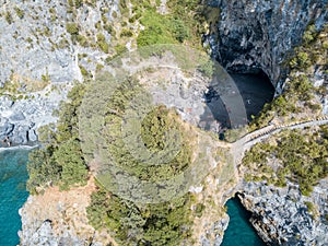 Great Arch, Aerial View, Arch Rock, Arco Magno and Beach, San Nicola Arcella, Cosenza Province, Calabria, Italy photo