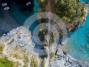 Great Arch, Aerial View, Arch Rock, Arco Magno and Beach, San Nicola Arcella, Cosenza Province, Calabria, Italy