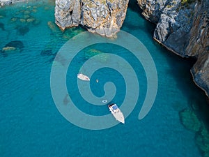 Great Arch, Aerial View, Arch Rock, Arco Magno and Beach, San Nicola Arcella, Cosenza Province, Calabria, Italy