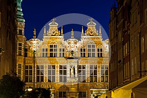 Great Armoury in Gdansk at night photo