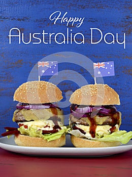 The Great Aussie BBQ Burger with Australia Day sample text.