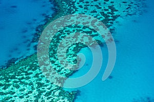 Great Barrier Reef from above, Queensland, Australia. Heart reef