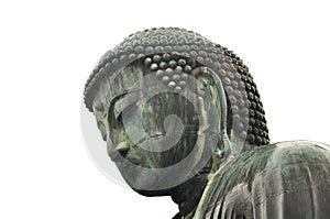 Great bhudda in kamakura isolated face