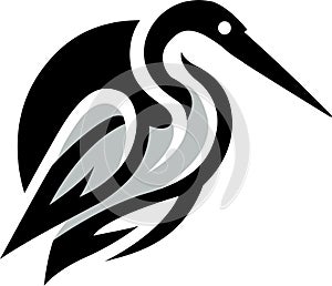 Great Blue Heron Silhouette Vector