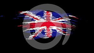 Great Britain flag animation. Brush painted UK flag on a transparent background. Brush strokes. United kingdom state patriotic
