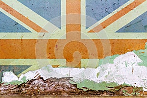 Great Britain flag painted on a concrete wall. Flag of United Kingdom. Textured abstract background