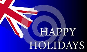 Great Britain happy holidays cards, United Kingdom flag style
