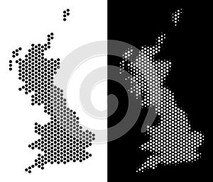 Great Britain Map Hex Tile Mosaic