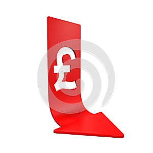 Great Britain Pound Symbol and Red Arrow