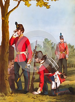 Great Britain soldiers 1850`s. Digital Illustration