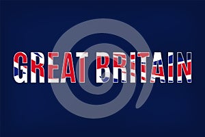 Great Britain text with waving United Kingdom flag