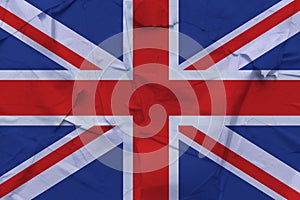 Great Britain, United Kingdom flag made of crumpled paper