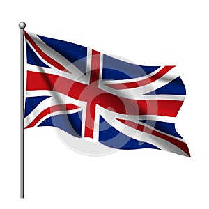 Great Britain, United Kingdom flag. UK flag icon. Waving Flag of United Kingdom.