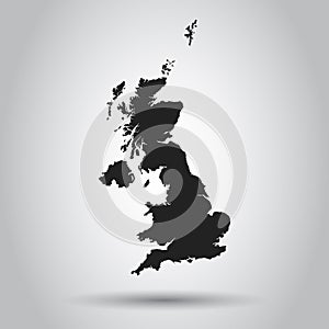 Great Britain vector map. Black icon on white background.